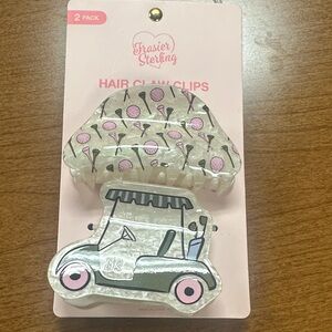 Frasier Sterling golf cart hair claw clip set of two